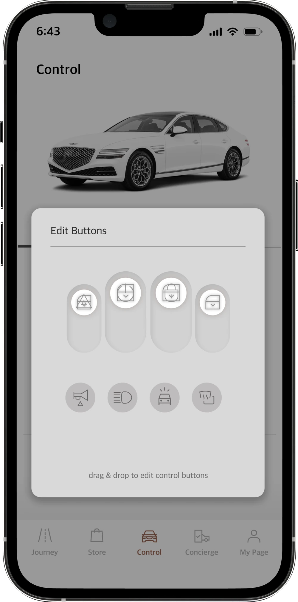 Edit buttons: drag and drop to choose which controls appear
