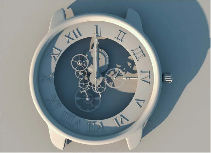 Watch casing in blue plaster