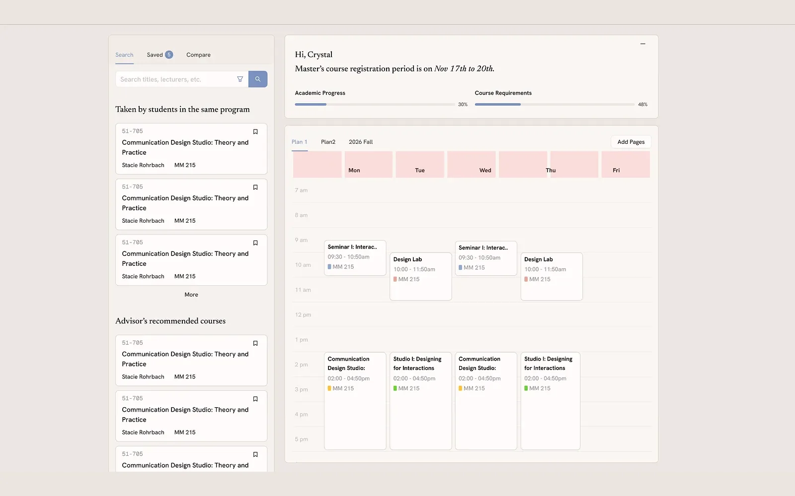 The first brand system applied to the course exploration page