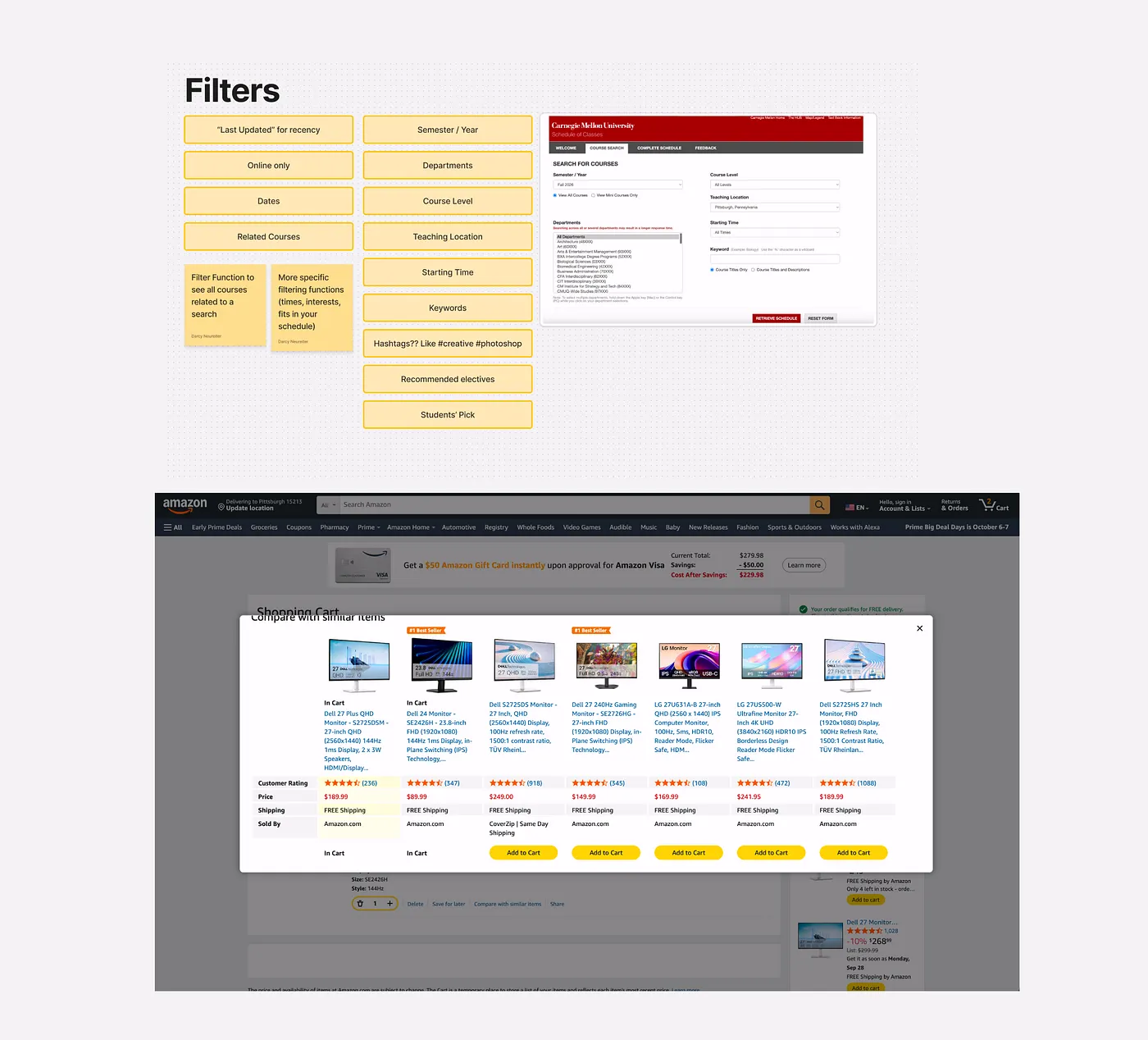 Reference screens collected for filter functions